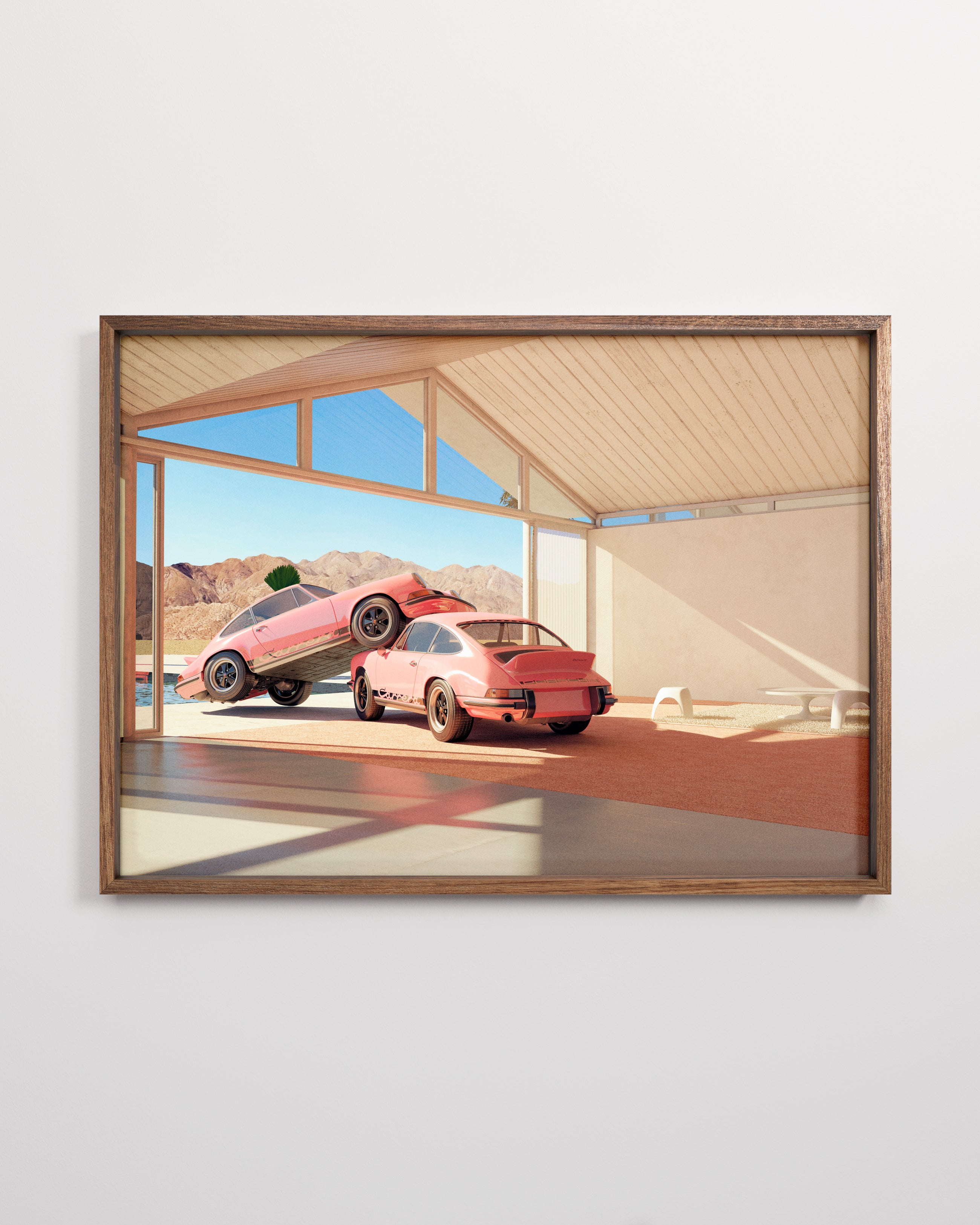 Two Pink Porsches