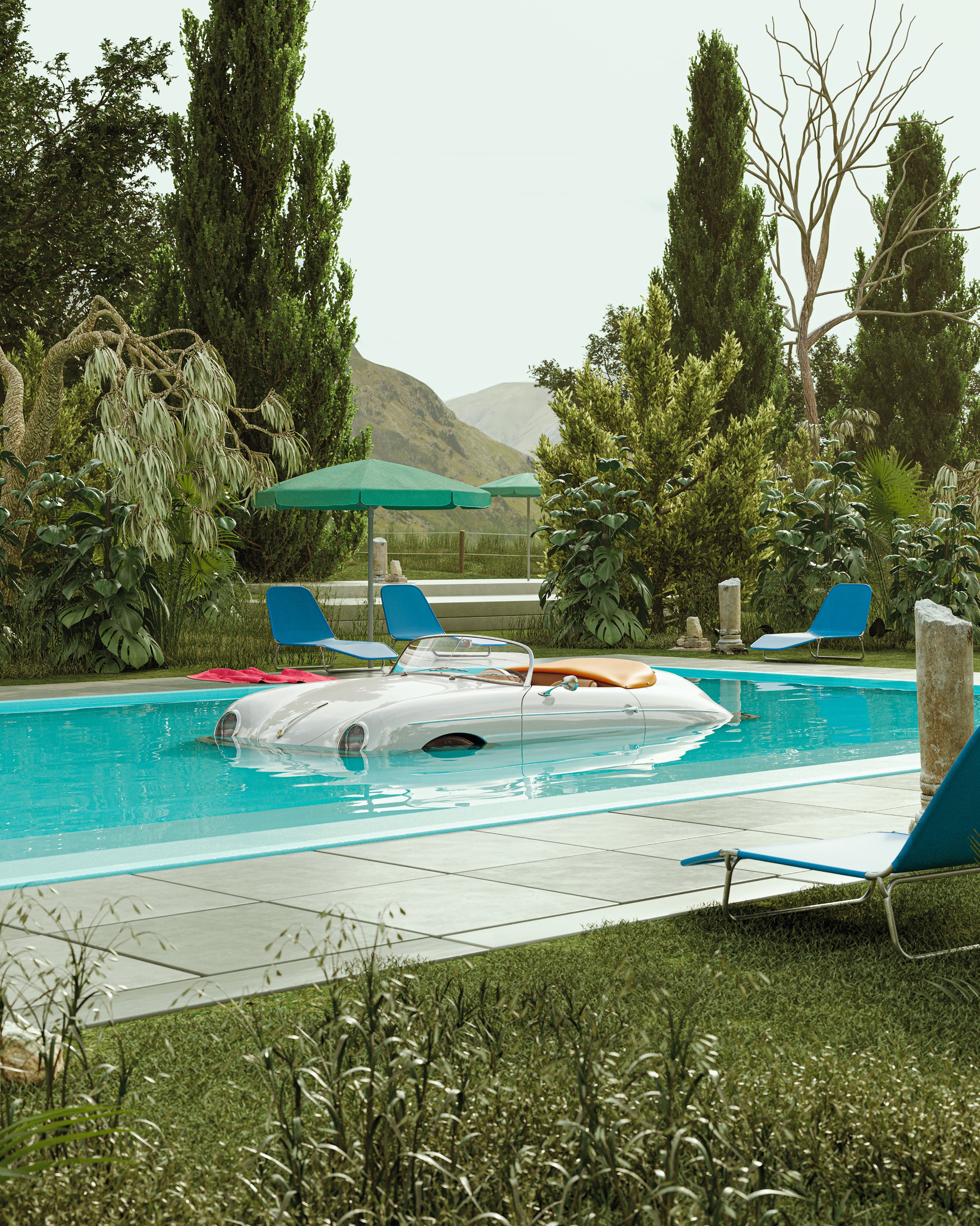 White 356 in a pool