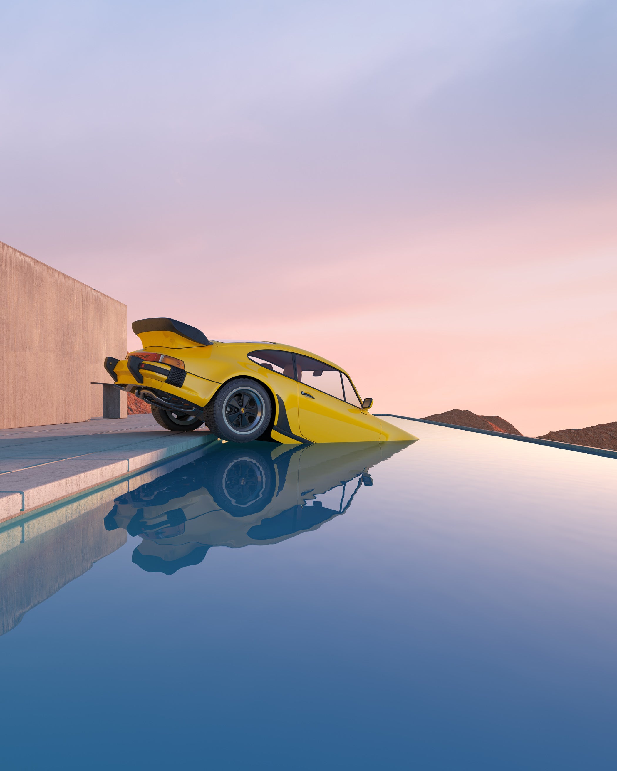 Yellow turbo in a pool